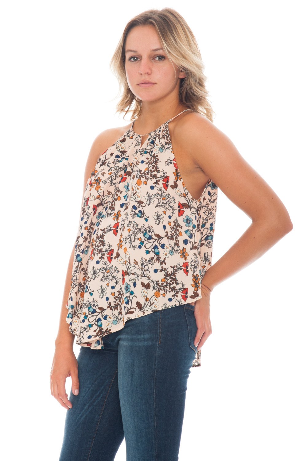 Tank - Floral V-Back - 2