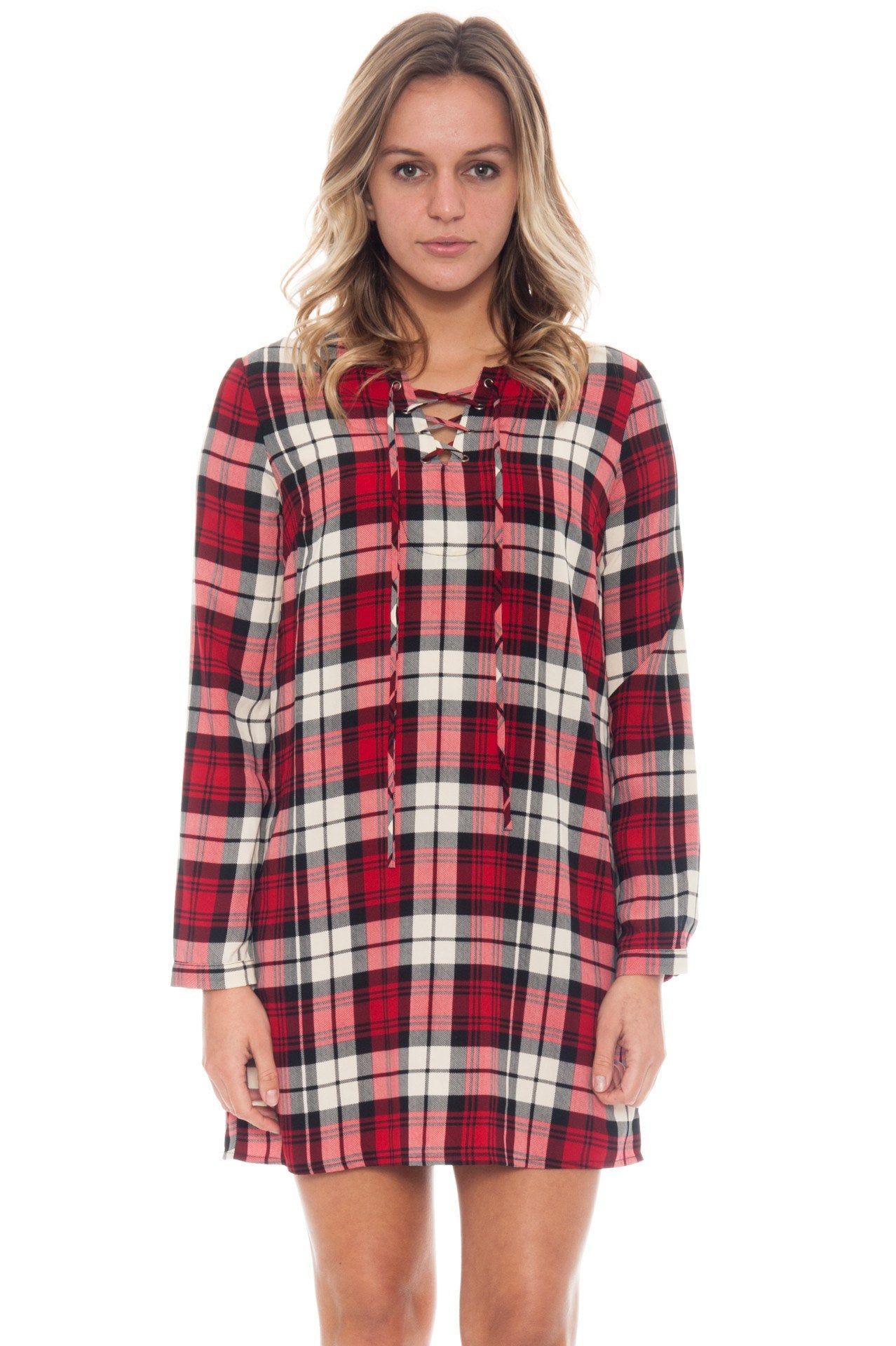 Dress - Shift Lace Up By Everly