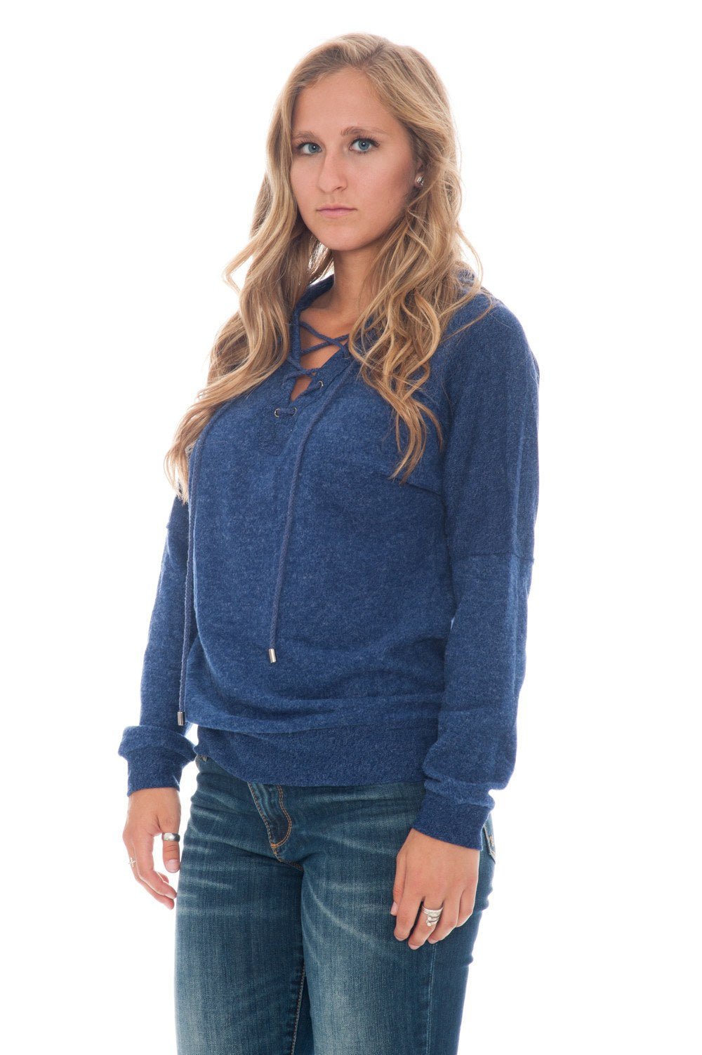 Sweater - Lace Up Hoodie - 2