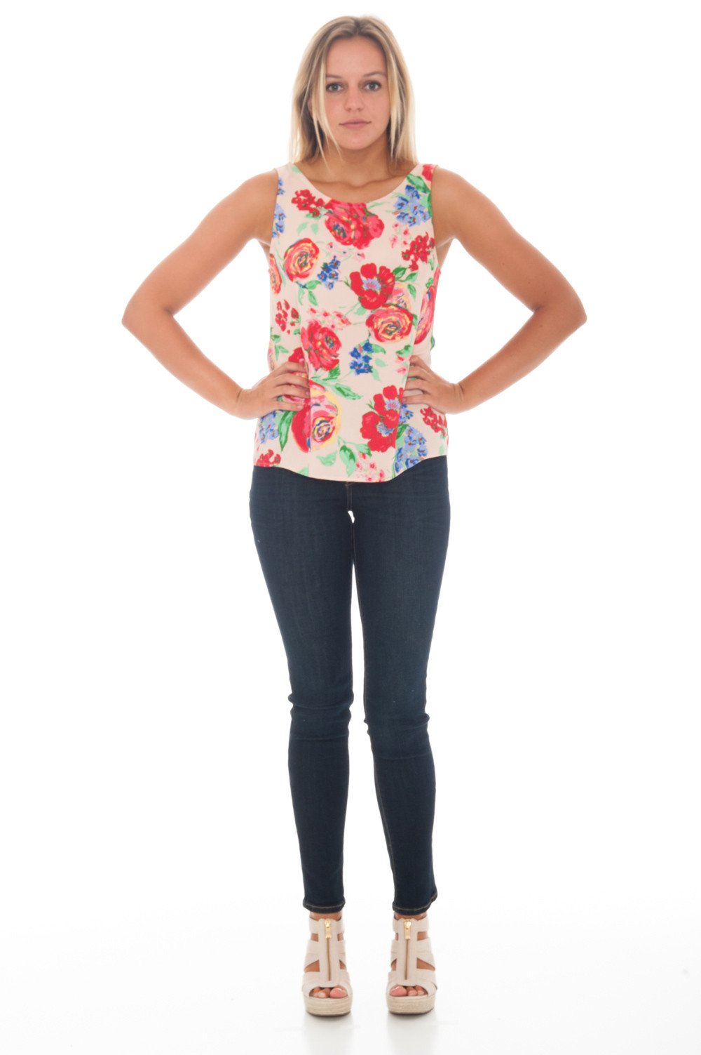 Top - Floral U Back - 2