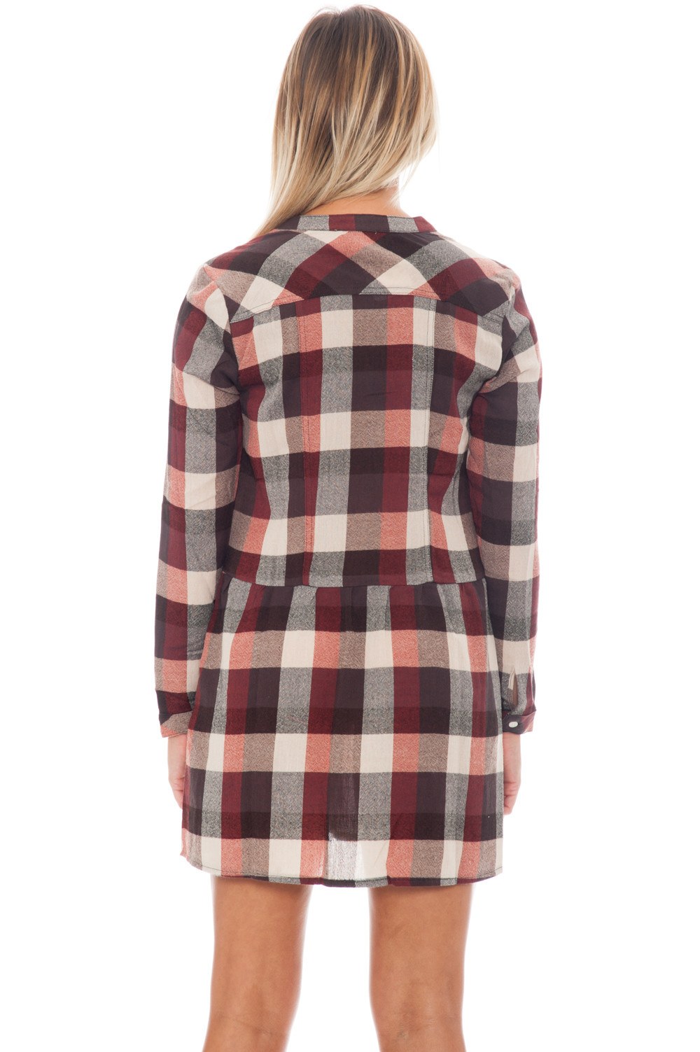 Dress - Plaid Button Up - 3