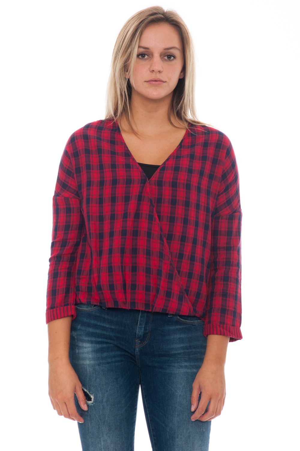 Blouse - Plaid Wrap - 5