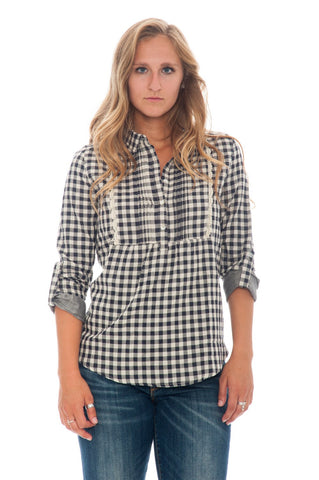 Blouse - Scallop Lace Trim - 1