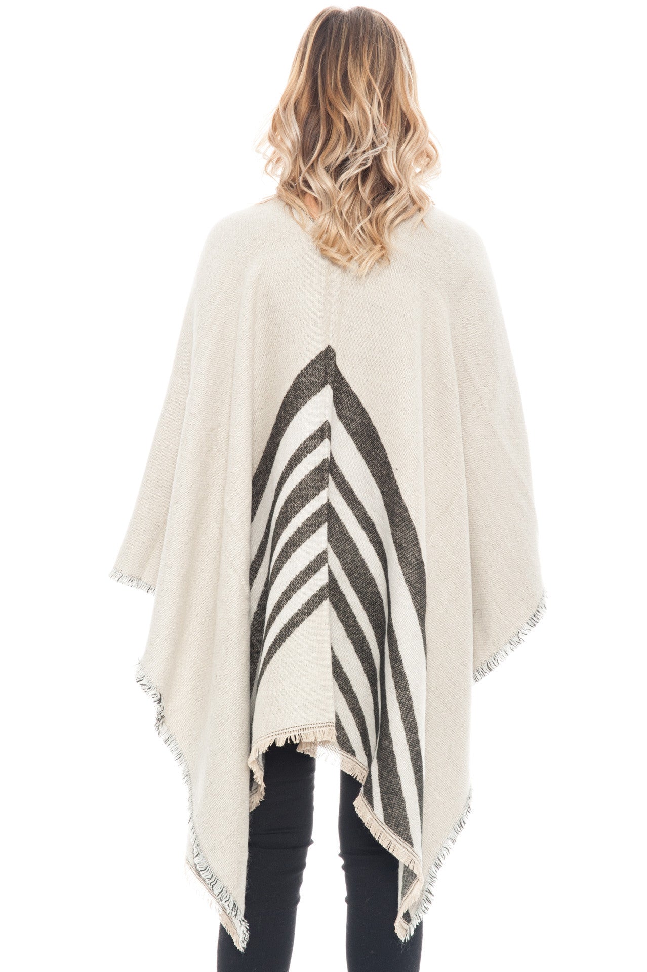 Poncho - Point Striped Blanket